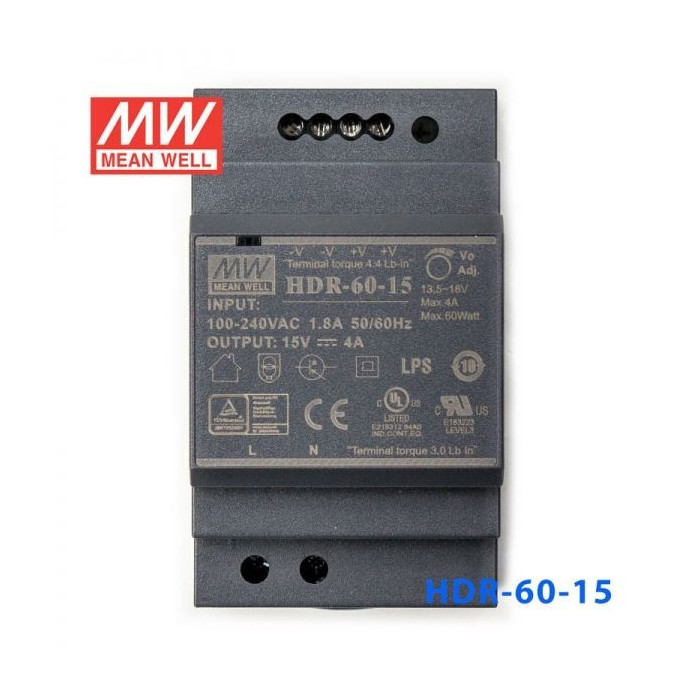 Alimentation 15VDC 4A rail DIN